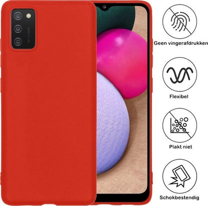 Samsung A02s Hoesje Siliconen Backcover Lichtgewicht - Rood