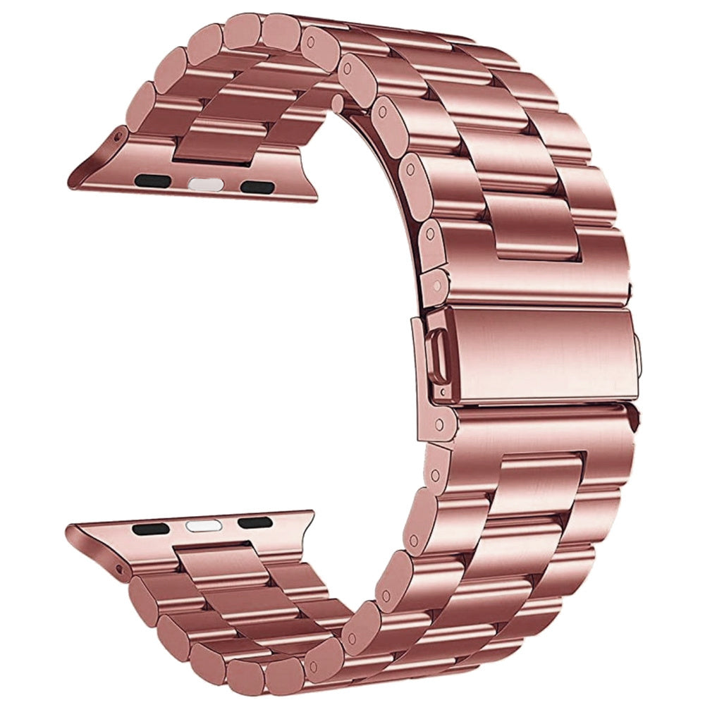 Horloge Bandje Geschikt Voor Apple Watch 1-8 / SE - 42/44/45 mm Bandje Metaal - Rose Goud