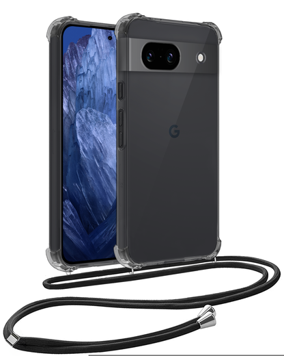 Google Pixel 8a Hoesje met Koord Backcover Shockproof - Transparant