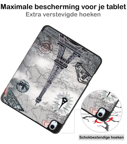 iPad Air 2022 Trifold Bookcase Hoes met Penhouder voor Apple Pen - Eiffeltoren