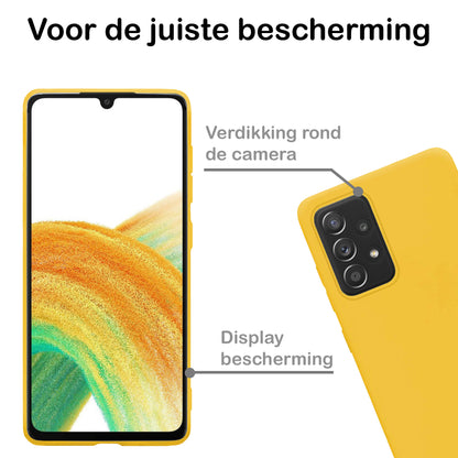 Samsung A33 Hoesje Siliconen Backcover Lichtgewicht - Geel