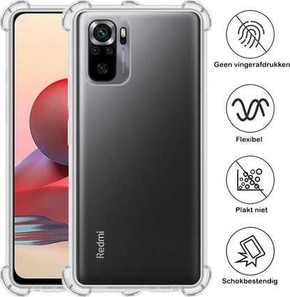 Xiaomi Redmi Note 10S Hoesje Shockproof Backcover Siliconen - Transparant