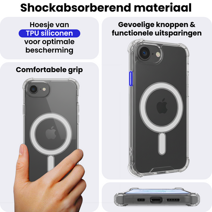 iPhone 17e Hoesje Geschikt voor Magsafe Backcover Shockproof - Transparant