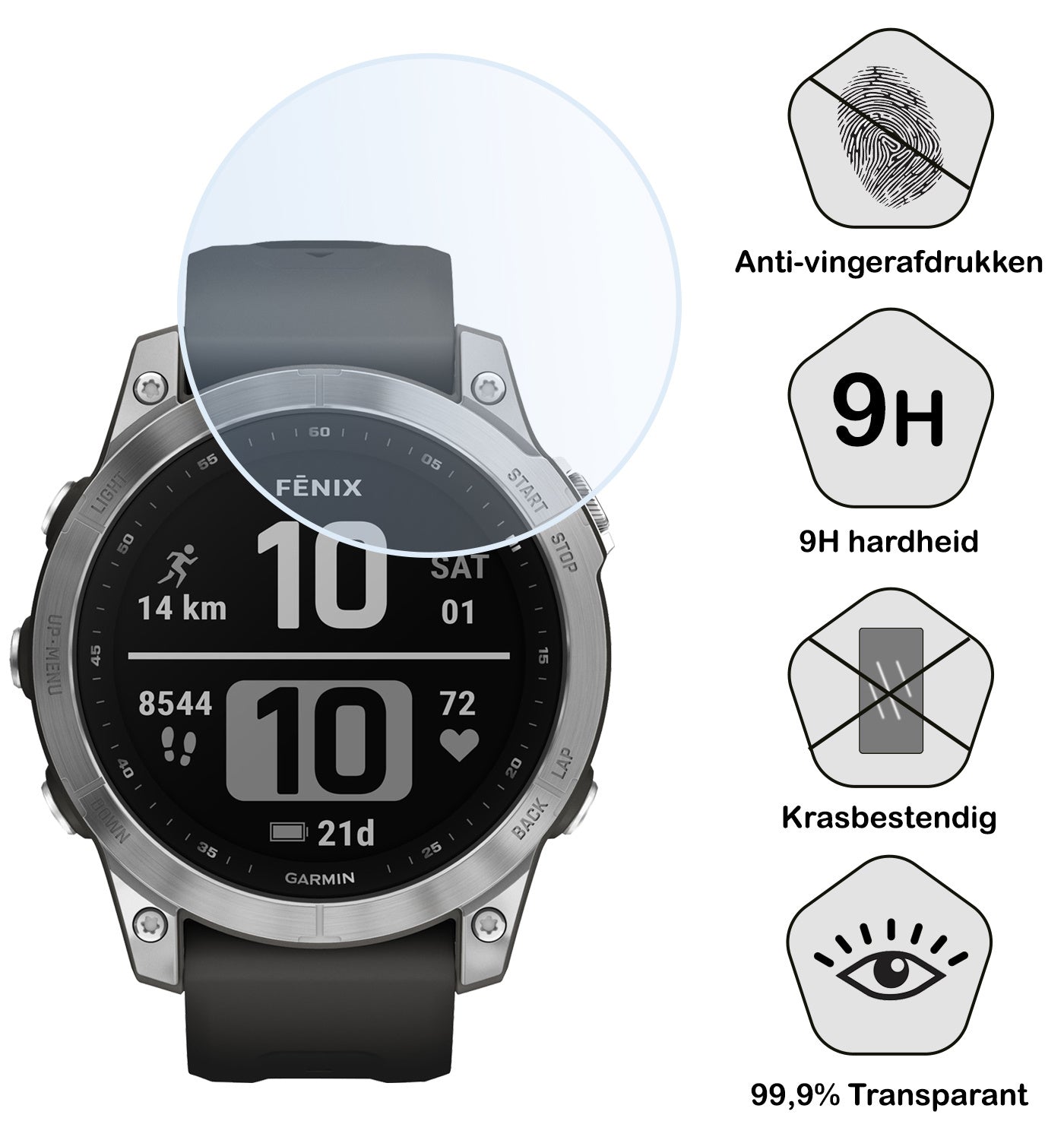 Garmin Fenix 7X Screenprotector Tempered Glass