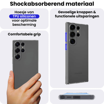 Samsung S25 Ultra Hoesje Siliconen Backcover Lichtgewicht - Transparant