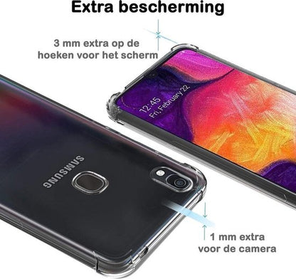 Samsung A20e Hoesje Shockproof Backcover Siliconen - Transparant