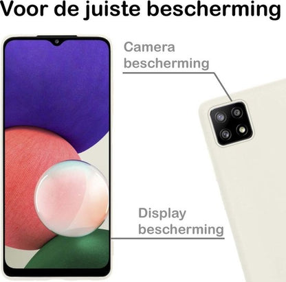 Samsung A22 5G Hoesje Siliconen Backcover Lichtgewicht - Wit