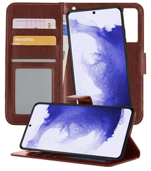 Samsung S22 Hoesje Bookcase Cover Uitneembaar - Bruin