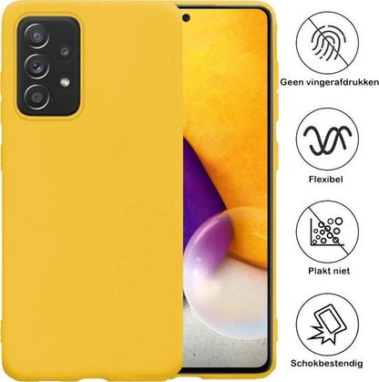 Samsung A72 Hoesje Siliconen Backcover Lichtgewicht - Geel
