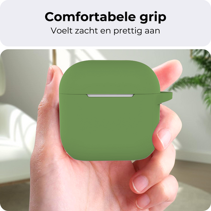 AirPods 4 Hoesje Siliconen Krasbestendig - Donkergroen
