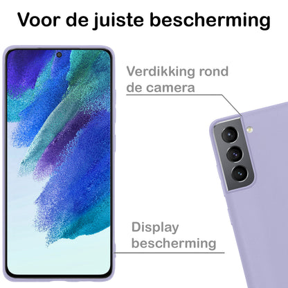 Samsung S21 FE Hoesje Siliconen Backcover Lichtgewicht - Lila