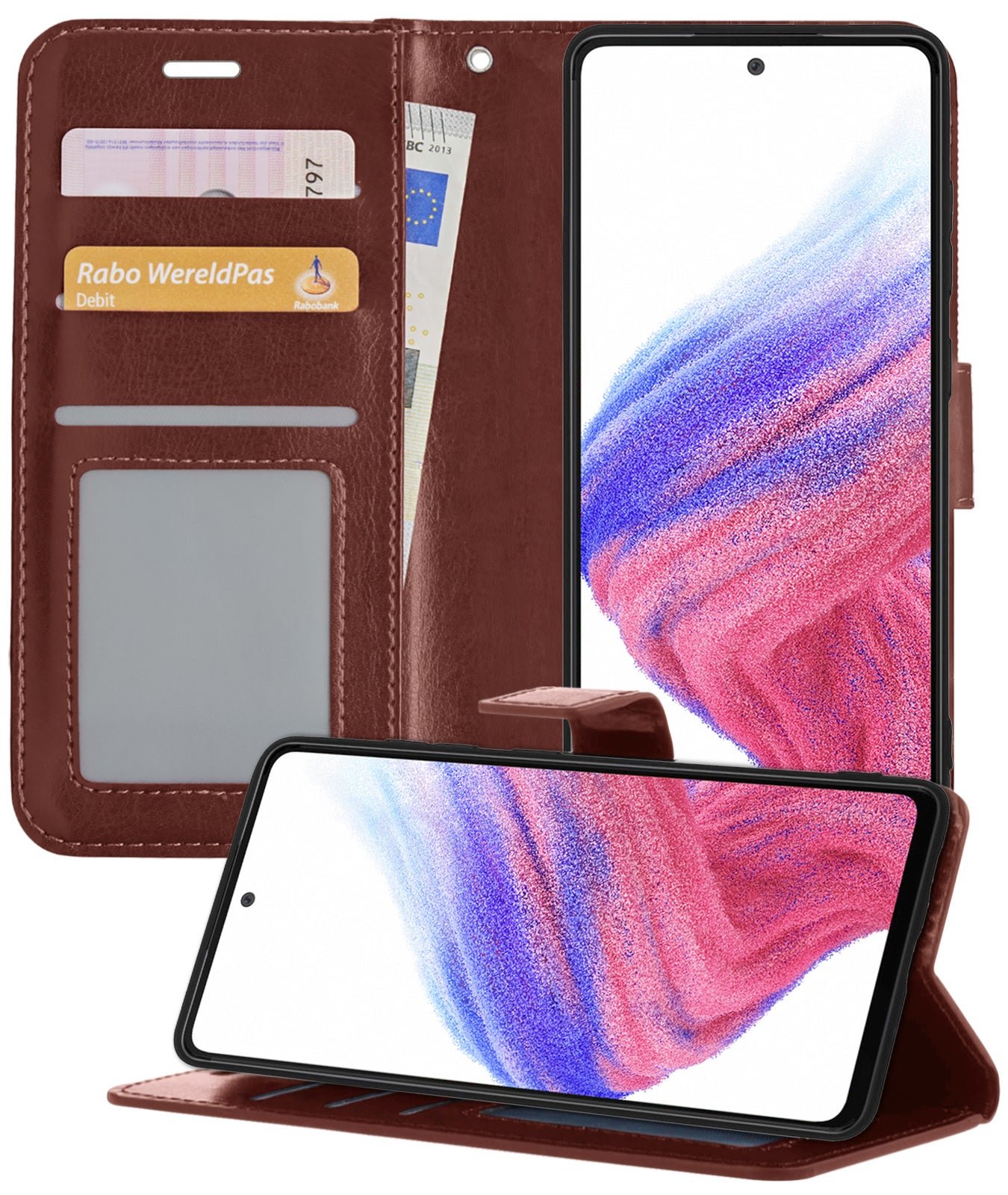 Samsung A53 Hoesje Book Case Kunstleer - Bruin