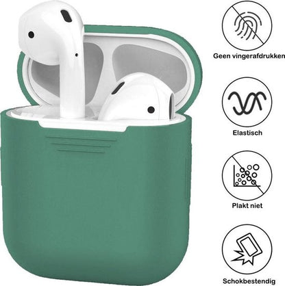 AirPods 2 Hoesje Siliconen met Clip - Midnight Green