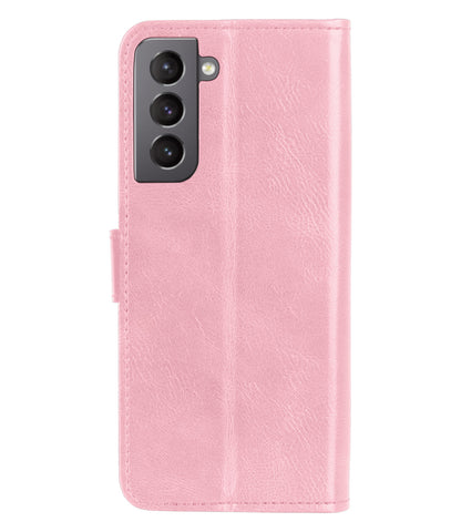 Samsung S22 Plus Hoesje Bookcase Cover met Kaarthouder - Lichtroze