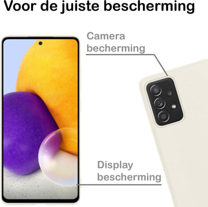 Samsung A72 Hoesje Siliconen Backcover Lichtgewicht - Wit