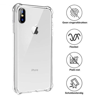iPhone X Hoesje Shockproof Backcover Siliconen - Transparant