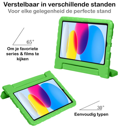 iPad 2022 / 2025 (A16 ) Kinderhoes Shockabsorberend Foam - Groen
