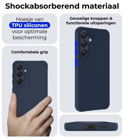 Samsung A25 Hoesje Siliconen Backcover Lichtgewicht - Donkerblauw