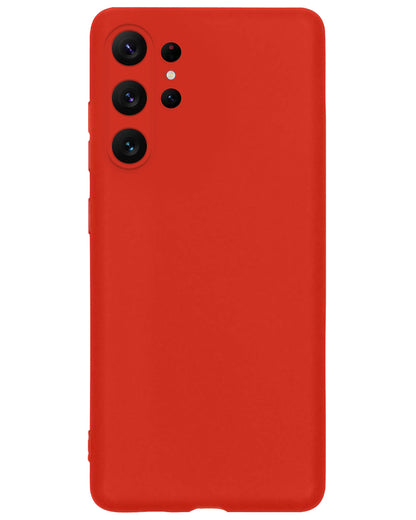 Samsung S23 Ultra Hoesje Siliconen Backcover Lichtgewicht - Rood