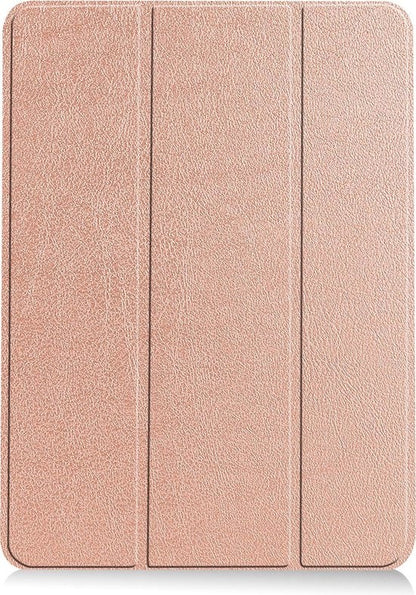 iPad Air 2020 Trifold Bookcase Hoes met Penhouder voor Apple Pen - Rosé goud