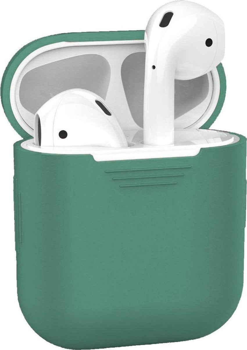 AirPods 2 Hoesje Siliconen met Clip - Midnight Green