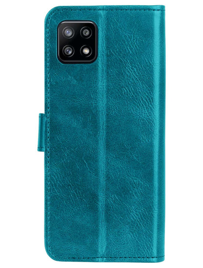 Samsung M22 Hoesje Bookcase Cover met Kaarthouder - Turquoise