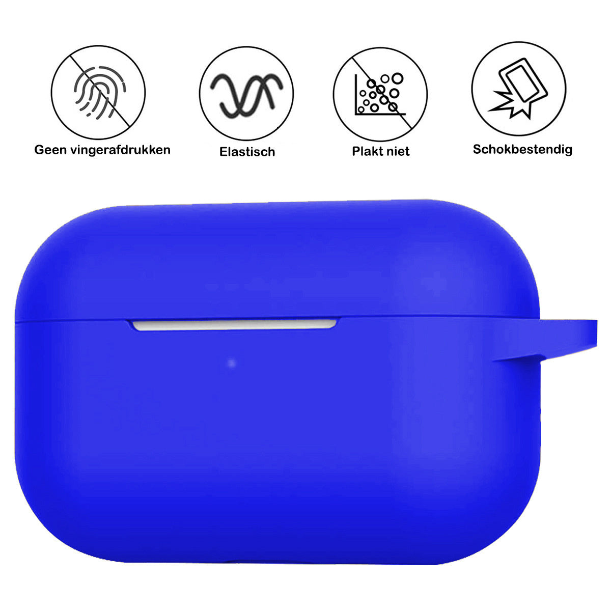 AirPods Pro 2 Hoesje Siliconen met Clip - Blauw