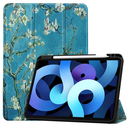 iPad Air 2022 Trifold Bookcase Hoes met Penhouder voor Apple Pen - Bloesem
