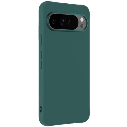 Google Pixel 10 Pro Hoesje Siliconen Backcover Lichtgewicht - Donkergroen