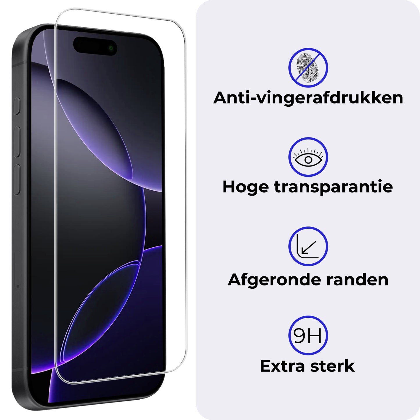 iPhone 16 Pro Max Screenprotector Volledige Dekking Tempered Glass