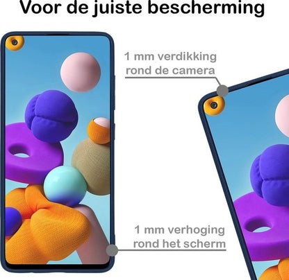 Samsung A21s Hoesje Siliconen Backcover Lichtgewicht - Donkerblauw