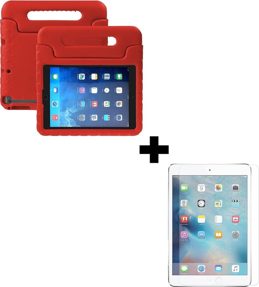 iPad Mini 1 Hoesje Kids Cover Bumper Met Screenprotector - Rood