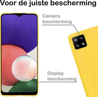 Samsung A22 5G Hoesje Siliconen Backcover Lichtgewicht - Geel