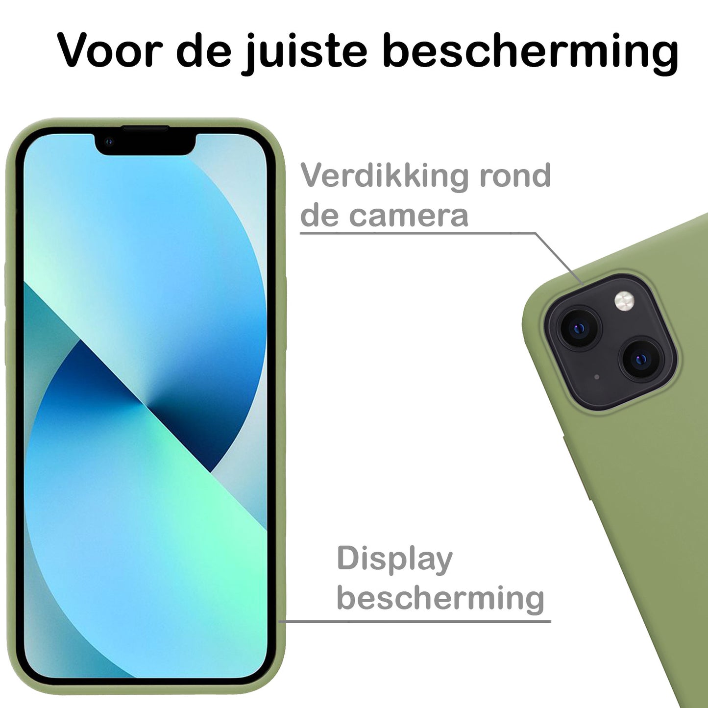 iPhone 13 Mini Hoesje Siliconen - Groen