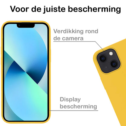 iPhone 14 Plus Hoesje Siliconen Backcover Lichtgewicht - Geel
