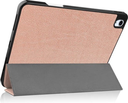 iPad Air 2020 Trifold Bookcase Hoes met Penhouder voor Apple Pen - Rosé goud