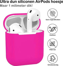 AirPods 1 Hoesje Siliconen Lichtgewicht - Donkerroze