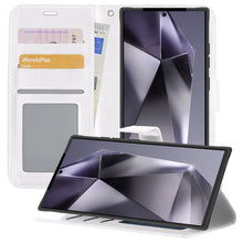 Samsung S24 Ultra Hoesje Bookcase Cover met Kaarthouder - Wit