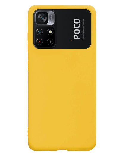 Xiaomi Poco M4 Pro 5G Hoesje Siliconen Backcover Lichtgewicht - Geel