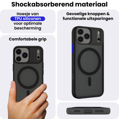 iPhone 17 Pro Hoesje Geschikt voor Magsafe Backcover Shockproof - Zwart