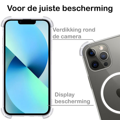 iPhone 13 Pro Hoesje Geschikt voor Magsafe Backcover Shockproof - Transparant