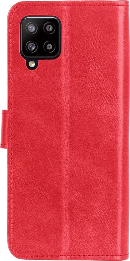 Samsung A12 Hoesje Bookcase Cover met Kaarthouder - Rood