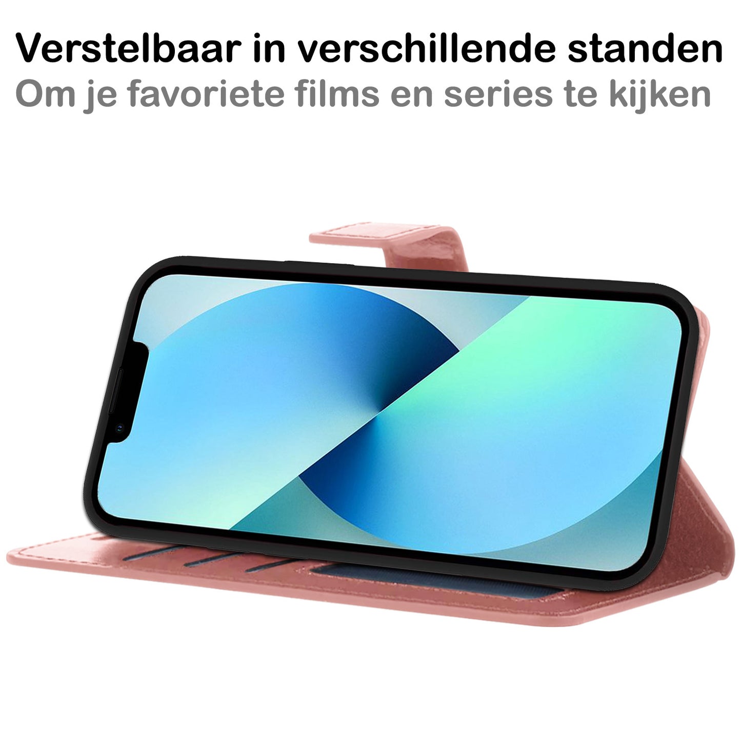 iPhone 14 Plus Hoesje Book Case Kunstleer - Rosðð goud