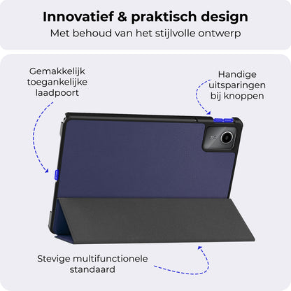 Lenovo Tab M11 Trifold Bookcase Hoes - Donkerblauw