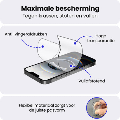 iPhone 16e Screenprotector Flexibel Glas met Installatieframe