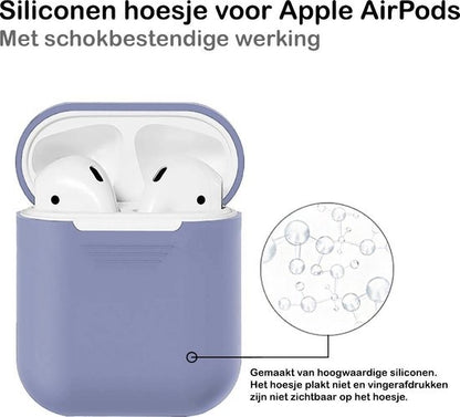 AirPods Hoesje Siliconen met Clip - Lila