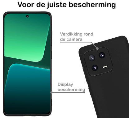 Xiaomi 13 Hoesje Siliconen Backcover Lichtgewicht - Zwart