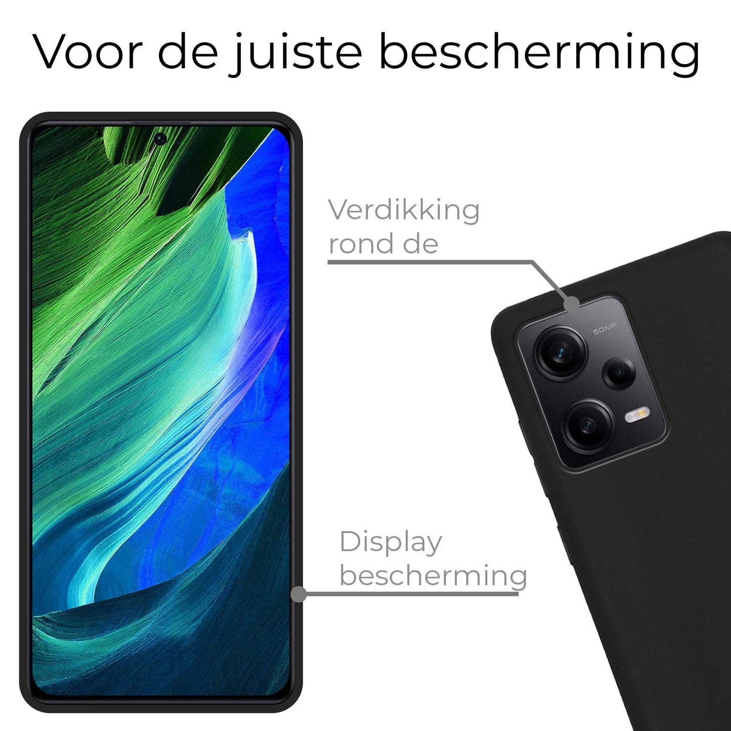 Xiaomi Redmi Note 12 Pro Hoesje Siliconen - Zwart