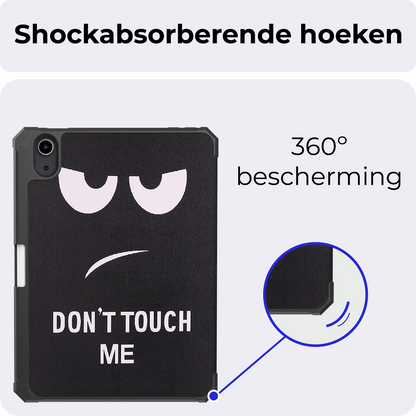 iPad Mini 7 Trifold Bookcase Hoes met Penhouder voor Apple Pen - Don't Touch Me