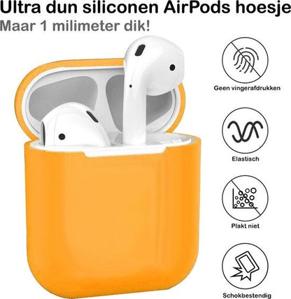 AirPods 1 Hoesje Siliconen Lichtgewicht - Oranje